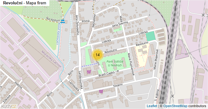 Revoluční - mapa firem