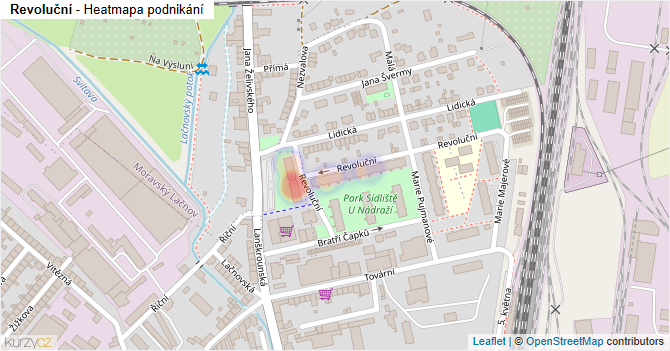 Revoluční - mapa podnikání