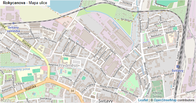 Rokycanova - mapa ulice