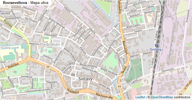 Rooseveltova - mapa ulice
