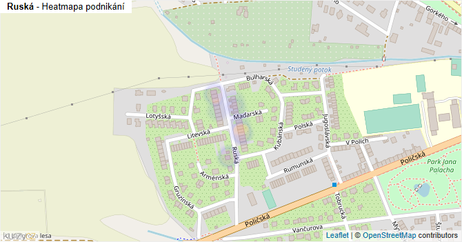 Ruská - mapa podnikání
