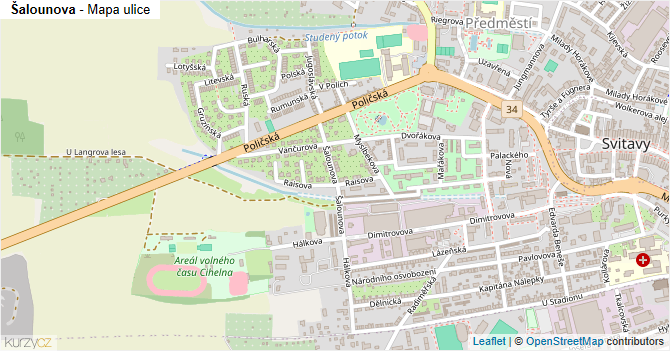 Šalounova - mapa ulice