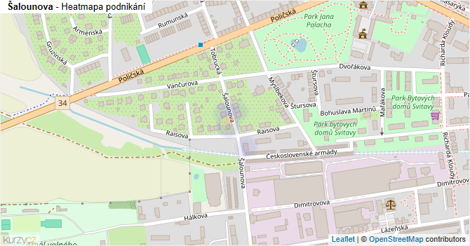Šalounova - mapa podnikání
