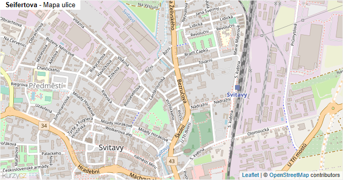 Seifertova - mapa ulice