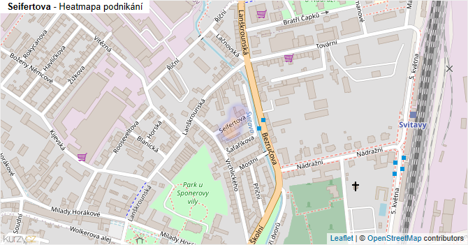 Seifertova - mapa podnikání