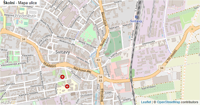 Školní - mapa ulice