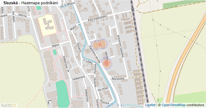 Slezská - mapa podnikání