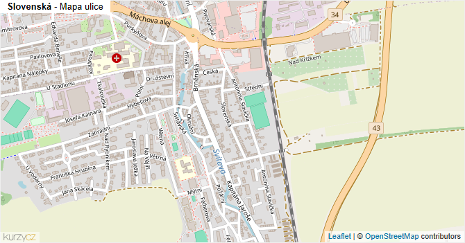 Slovenská - mapa ulice