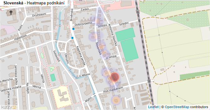 Slovenská - mapa podnikání