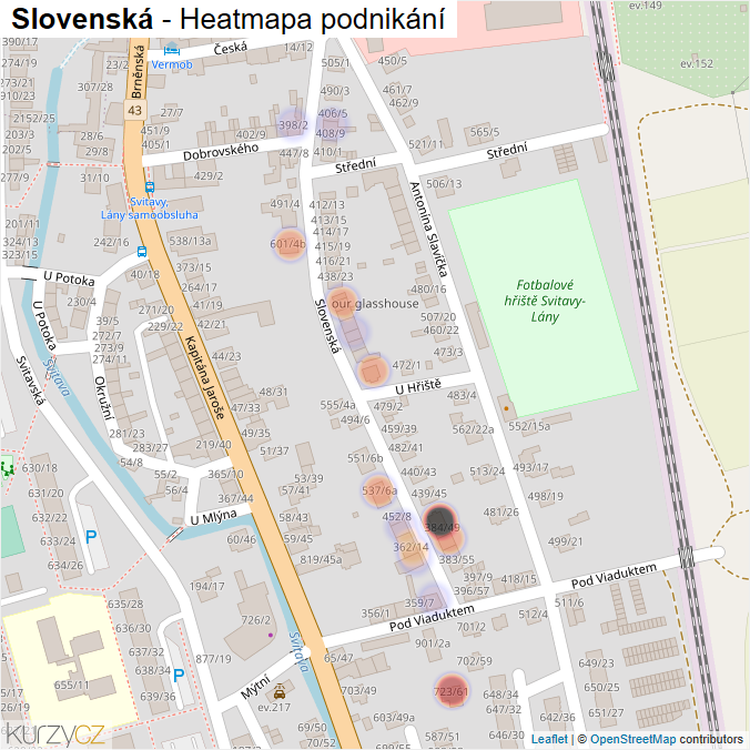 Mapa Slovenská - Firmy v ulici.