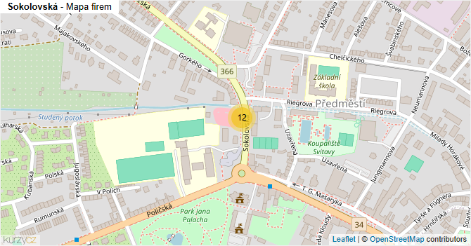 Sokolovská - mapa firem