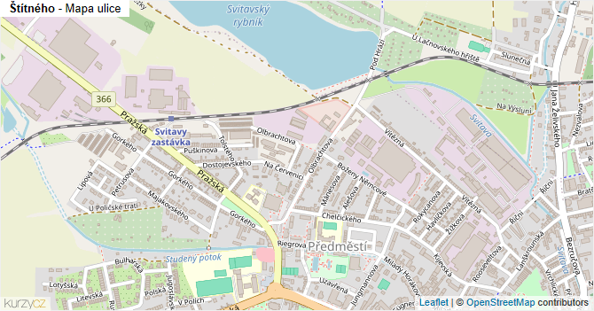 Štítného - mapa ulice
