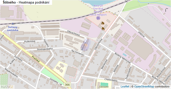 Štítného - mapa podnikání