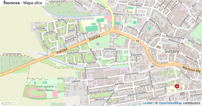 Štursova - mapa ulice