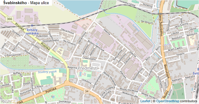 Švabinského - mapa ulice