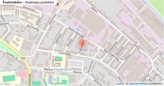Švabinského - mapa podnikání