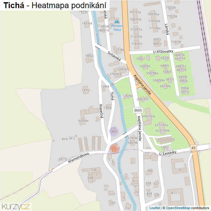 Mapa Tichá - Firmy v ulici.
