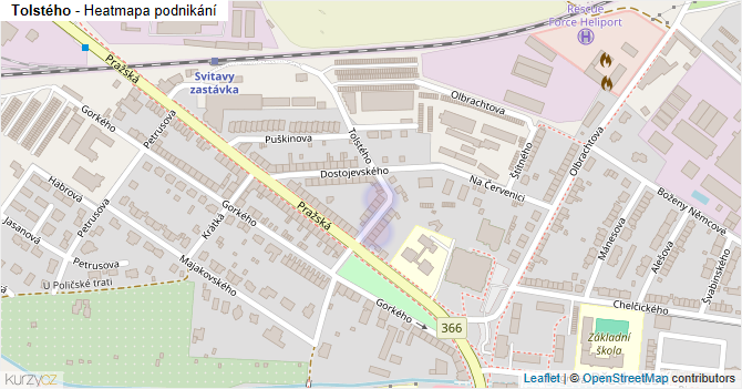 Tolstého - mapa podnikání