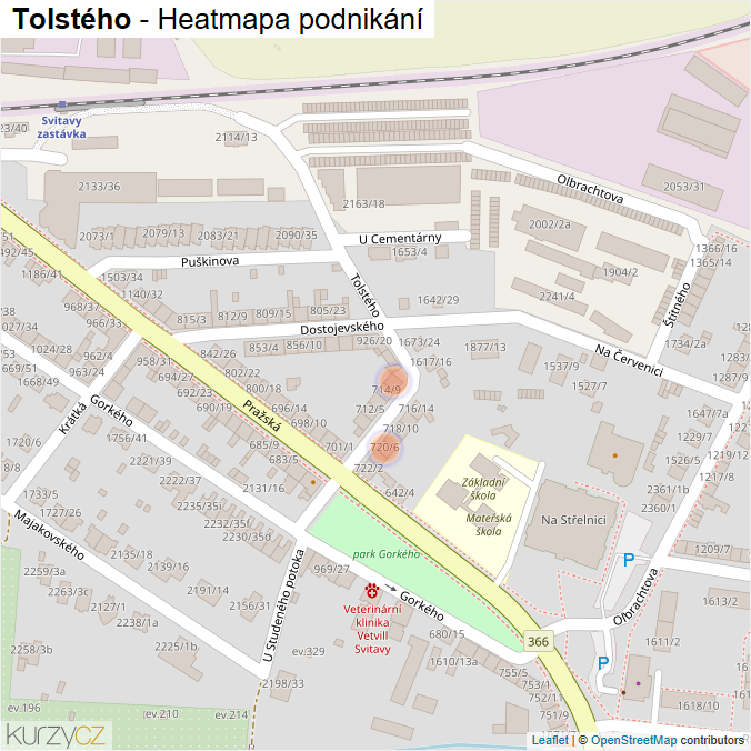 Mapa Tolstého - Firmy v ulici.