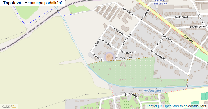 Topolová - mapa podnikání