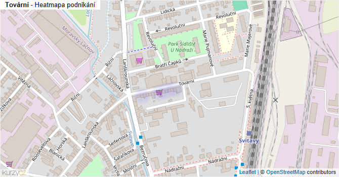 Tovární - mapa podnikání
