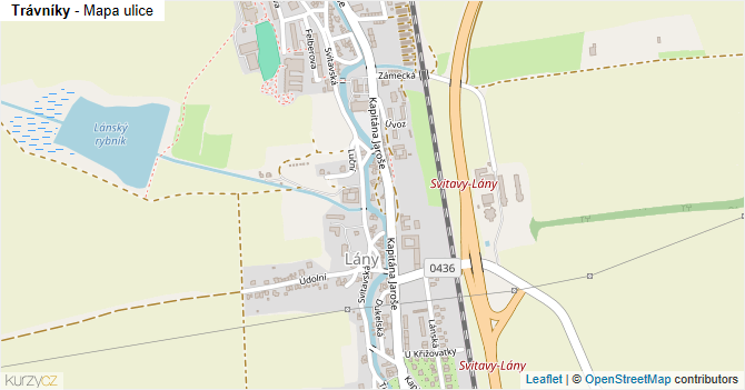 Trávníky - mapa ulice