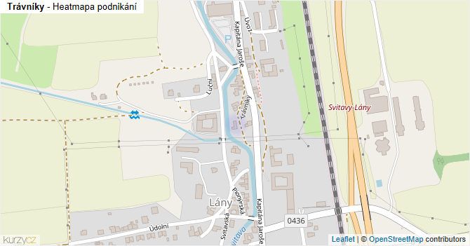 Trávníky - mapa podnikání