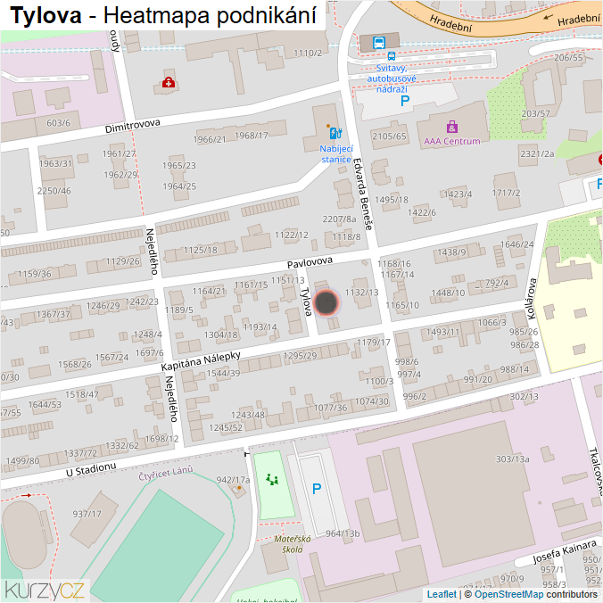 Mapa Tylova - Firmy v ulici.