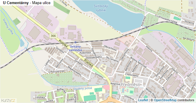 U Cementárny - mapa ulice