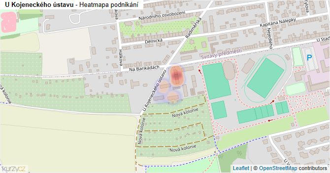 U Kojeneckého ústavu - mapa podnikání