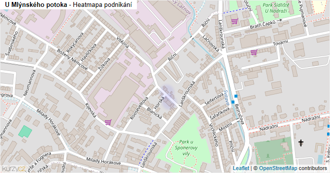 U Mlýnského potoka - mapa podnikání