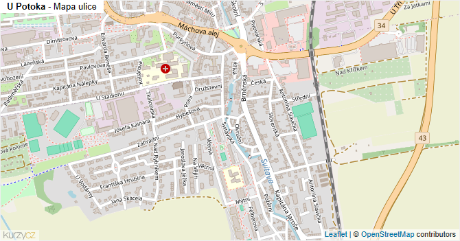 U Potoka - mapa ulice