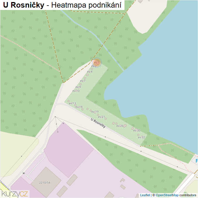 Mapa U Rosničky - Firmy v ulici.