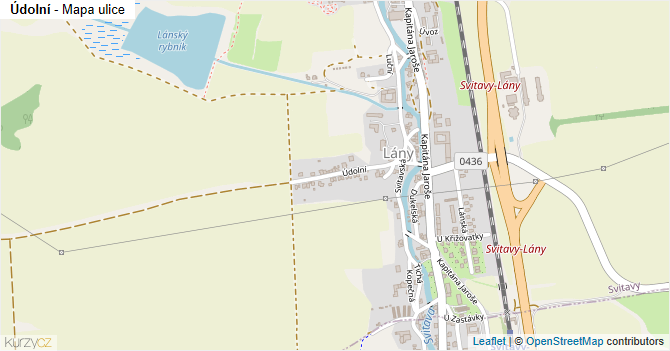 Údolní - mapa ulice