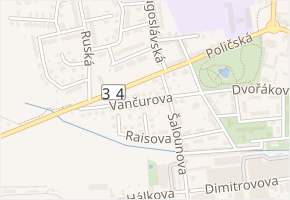 Vančurova v obci Svitavy - mapa ulice