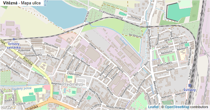 Vítězná - mapa ulice