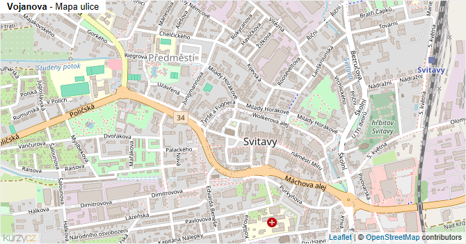 Vojanova - mapa ulice
