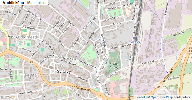 Vrchlického - mapa ulice