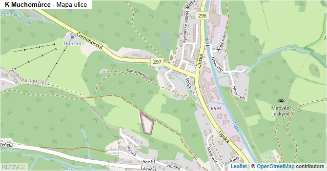 K Muchomůrce - mapa ulice
