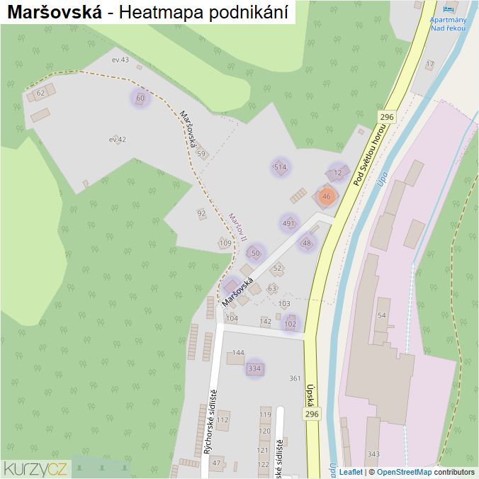 Mapa Maršovská - Firmy v ulici.