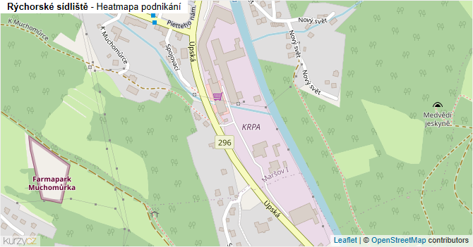 Rýchorské sídliště - mapa podnikání