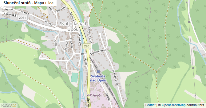 Sluneční stráň - mapa ulice