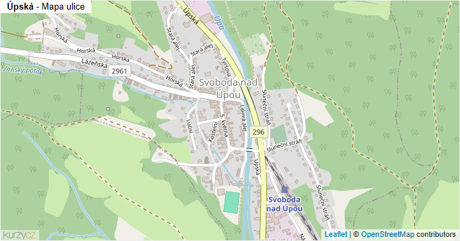 Úpská - mapa ulice