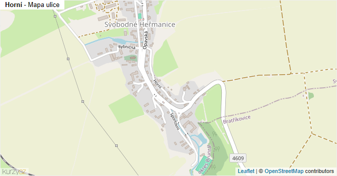 Horní - mapa ulice