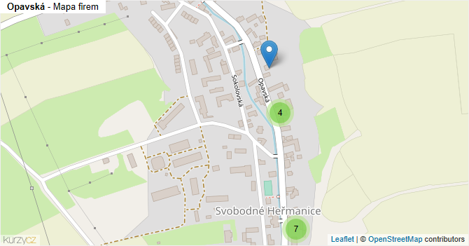 Opavská - mapa firem