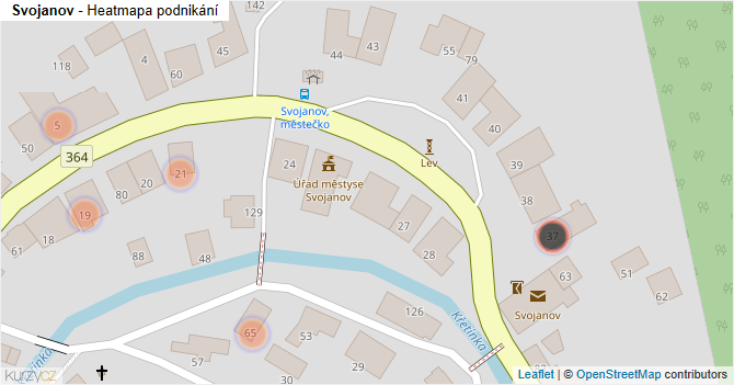Svojanov - mapa podnikání