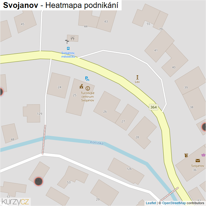 Mapa Svojanov - Firmy v obci.