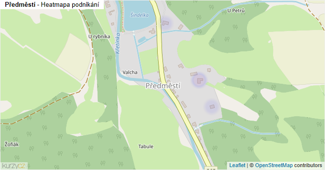 Předměstí - mapa podnikání
