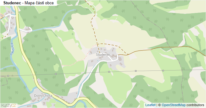Studenec - mapa části obce