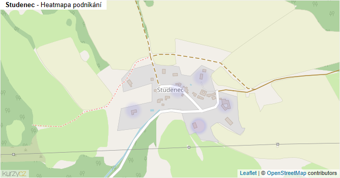 Studenec - mapa podnikání